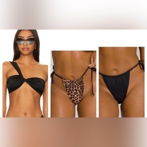 Good American leopard revisable bottom black one arm bikini XL NwT SW01